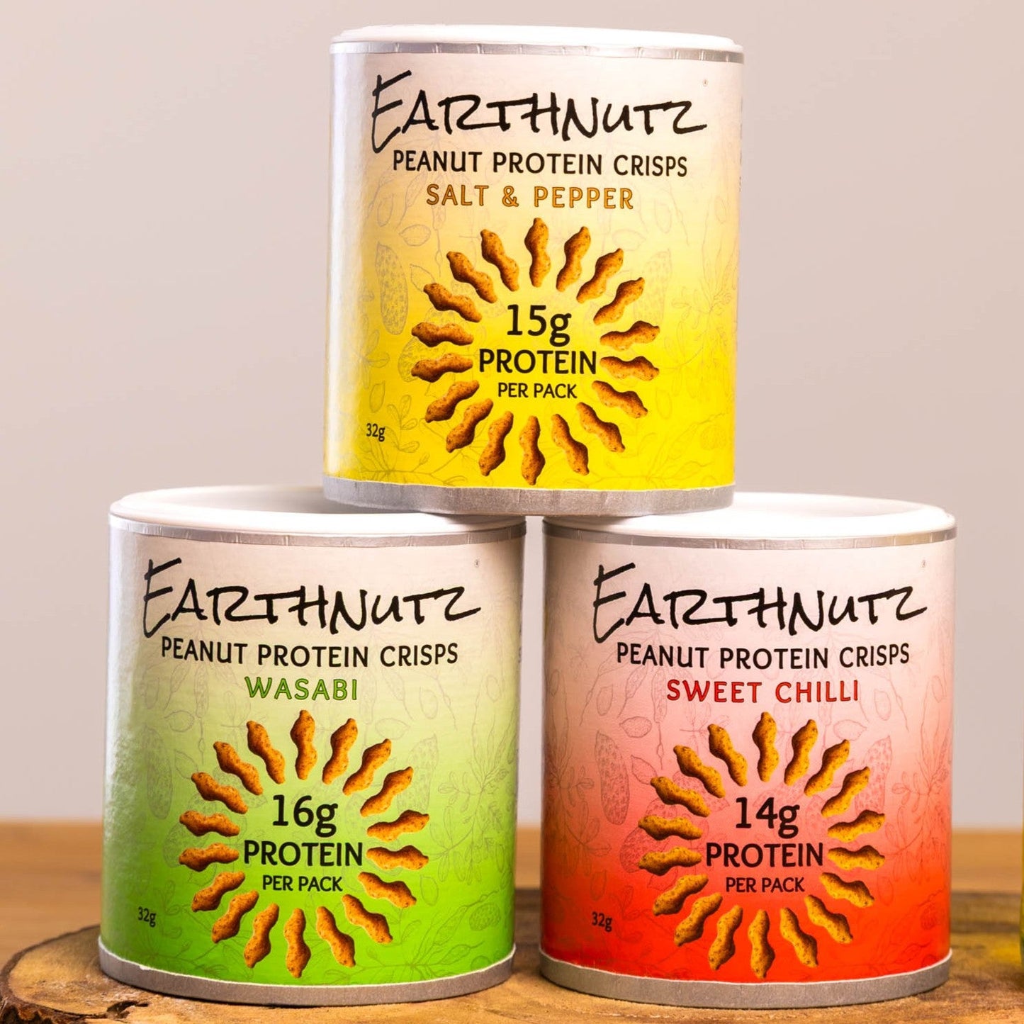 Peanut Protein Crisps - Starter Pack of 3 - Earthnutz